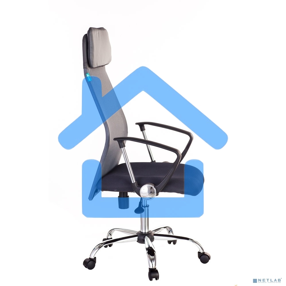 Кресло руководителя Бюрократ KB-6N/SL/DG/TW-12 серый TW-04 TW-12 сетка крестовина хром