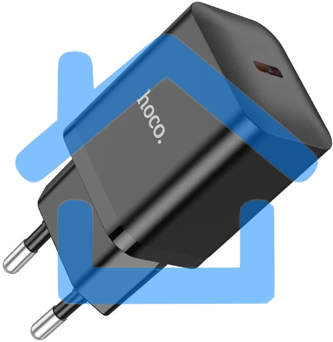 Сетевое зарядное устройство Hoco N27 Black 20W 3A+2.22A+1.67A (PD+QC+AFC) USB-C универсальное черный