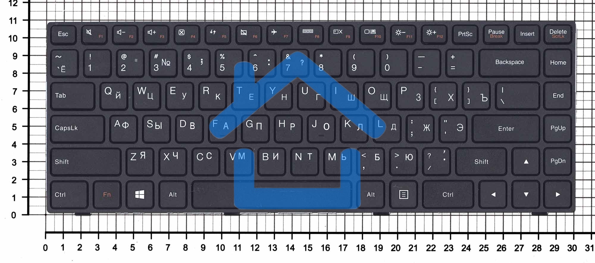 Клавиатура для ноутбука Lenovo IdeaPad 100-14IBY черная