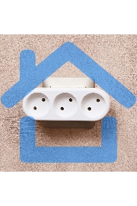 Тройник электрический линейный 6-10 А без заземления белый Rexant