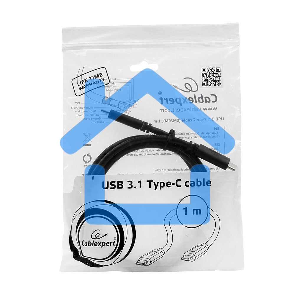 Кабель Cablexpert CCP-USB3.1-CMCM-1M USB3.1TypeC/USB3.1TypeC, 1м,