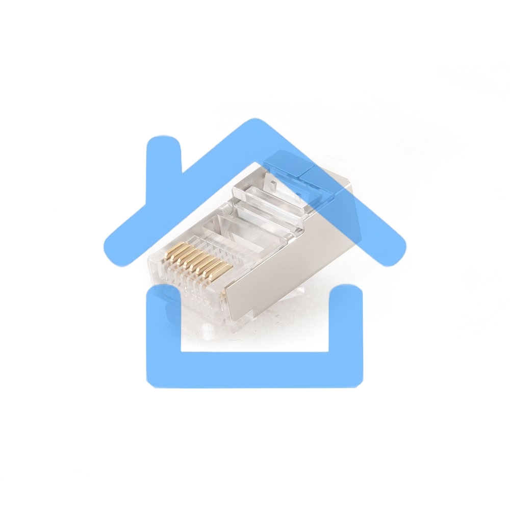 Вилка RJ-45 (8P8C) PLUG5SP/10 универсальная кат.5e экранированная, контакты 30 микродюймов