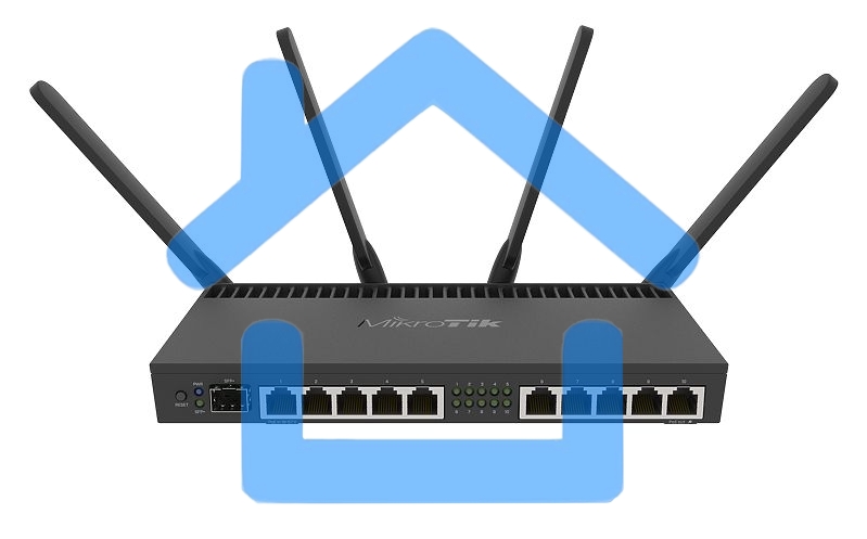 Маршрутизатор MIKROTIK RB4011iGS+5HacQ2HnD-IN 10x10/100/1000 LAN, 1 SFP+, 2,4Ghz/5Ghz, 802.11a/b/g/n/ac