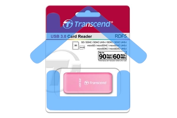 Считыватель карты памяти Transcend All in1 Multi Card Reader, Pink