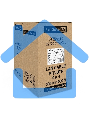 Кабель ExeGate UTP 4 пары кат.6 медь, 23AWG, бухта 305м, серый PVC
