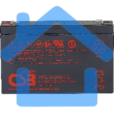 Аккумулятор 6V 9Ah CSB HRL634W (HRL634WF2FR) клеммы F2, огнеупорные