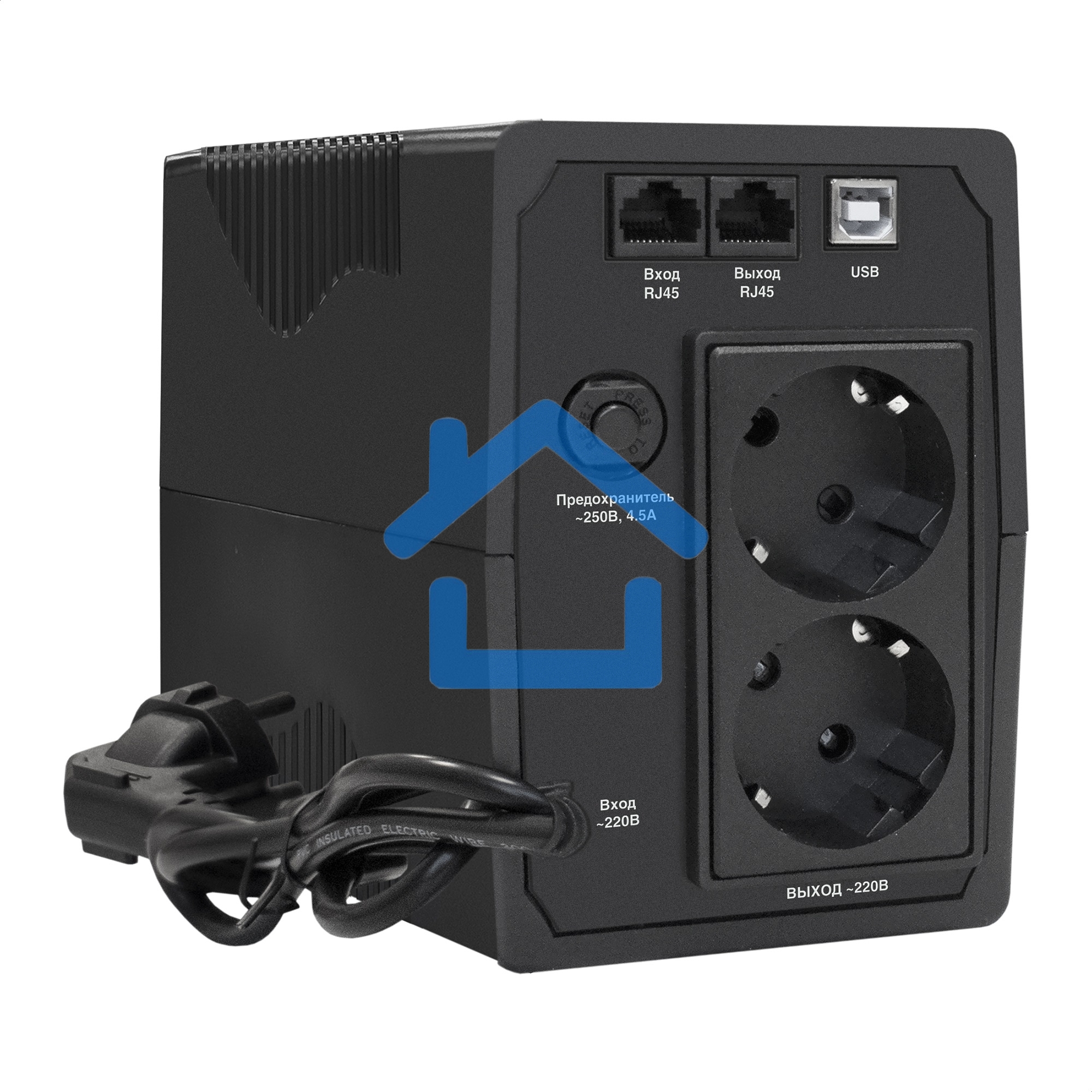Источник бесперебойного питания ExeGate Power Smart ULB-1000.LCD.AVR.2SH.RJ.USB 1000VA/550W, LCD, AVR, 2*Schuko,RJ45/11,USB, черный