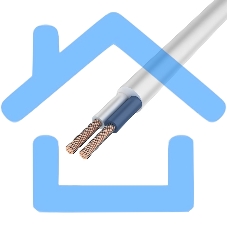 Провод соединительный ПВС 2x1,0 мм², белый, длина 5 метров, ГОСТ 7399-97 Rexant