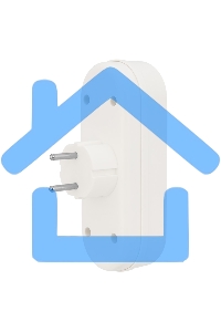 Тройник электрический линейный 6-10 А без заземления белый Rexant