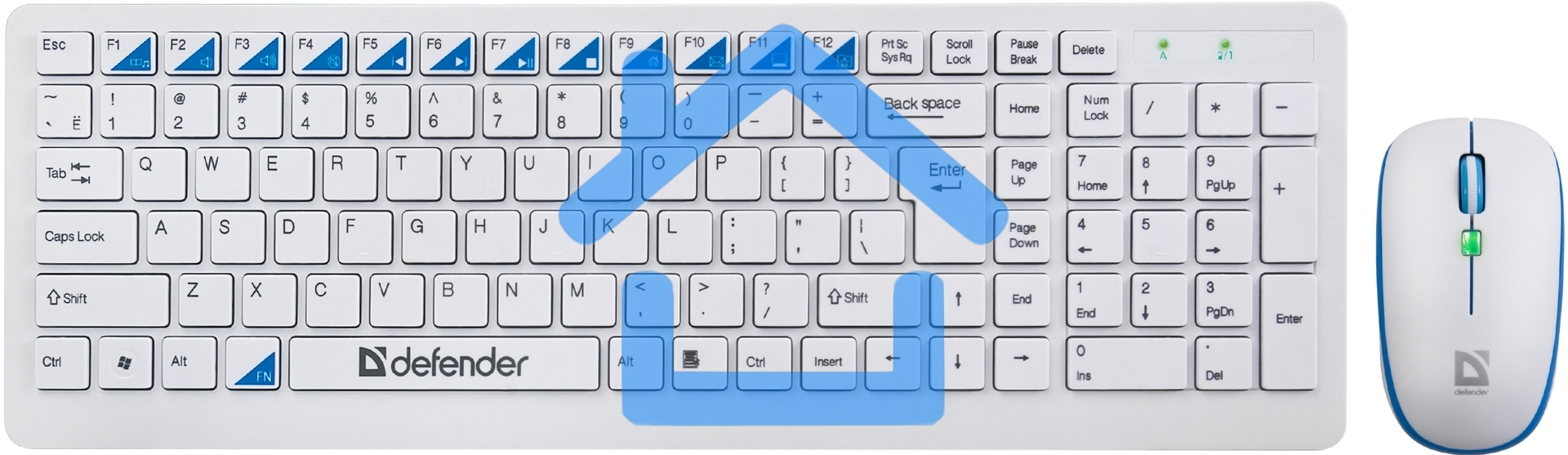 Комплект клавиатура + мышь Defender Skyline 895 Nano W (белый) Кл:104, 1000/1500/2000dpi