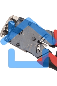 Инструмент обжимной Hyperline HT-3008AR для RJ-45/RJ-12/RJ-11 (упак:1шт) черный/красный