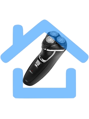 Электробритва Centek CT-2176 черный/хром ротор, 3 плавающие головки, аккумулятор + работа от сети, триммер