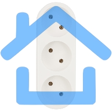 Тройник электрический линейный 6-10 А без заземления белый Rexant