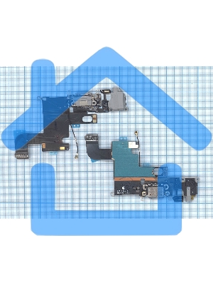 Шлейф разъема питания с аудио-разъемом для iPhone 6 черный