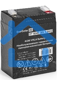 Батарея ExeGate EP234535RUS DT 6045/EXG645 (6V 4.5Ah) клеммы F1