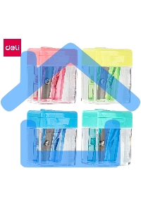 Точилка для карандашей ручная Deli E0574 Cubic, 1 отверстие, пластик, ассорти, дисплей