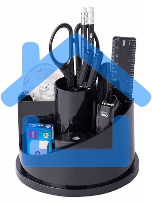 Настольный набор Deli E38251A (17 предметов) пластик, черный