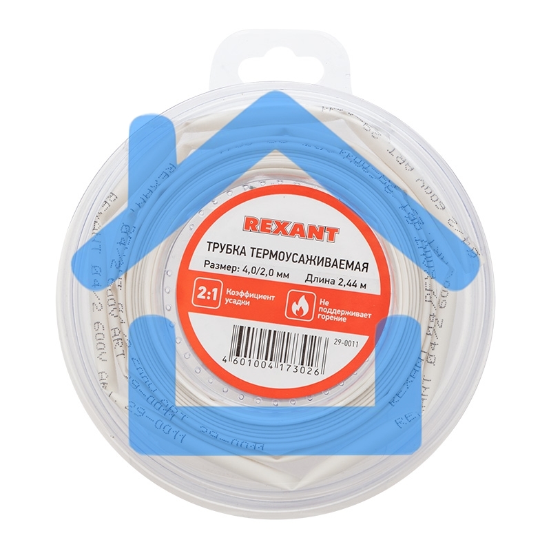 Трубка термоусаживаемая 4,0/2,0 мм белая, ролик 2,44 м Rexant