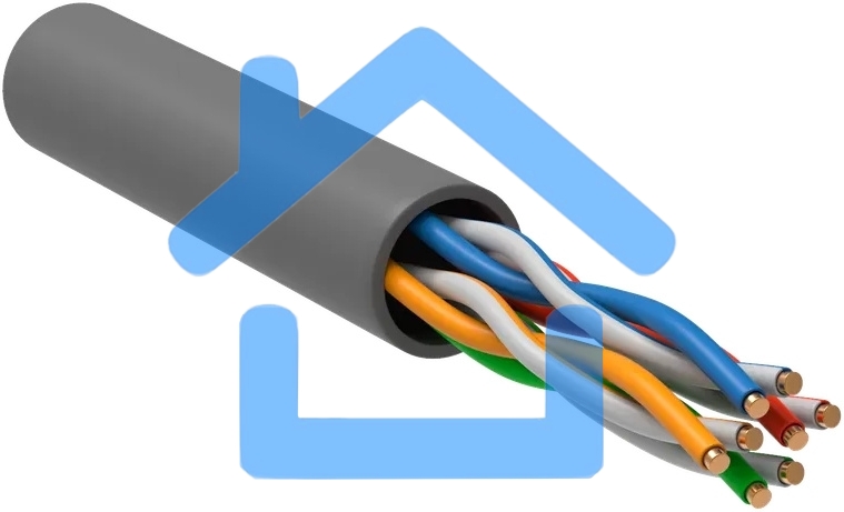Кабель информационный ITK Generica BC1-C5E04-111-305-TL-R-G кат.5E U/UTP 4X2 1Om PVC внутренний 305м серый