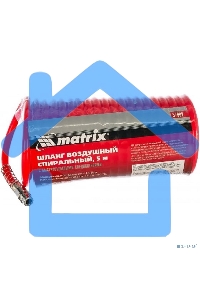 Шланг спиральный Matrix для пневмоинструмента Matrix 5м с быстросъемными соединениями