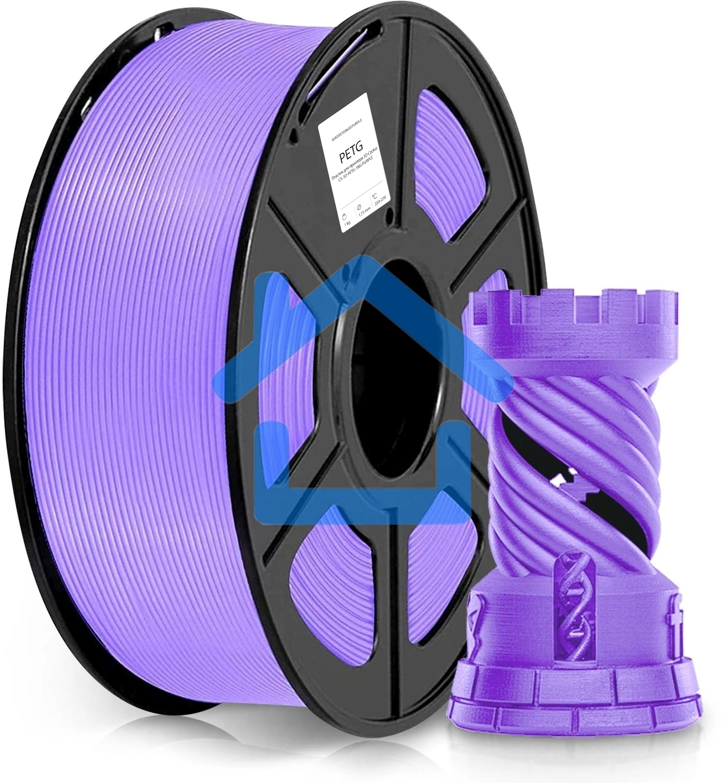 Пластик для принтера 3D Cactus CS-3D-PETG-1KG-PURPLE PETG d1.75мм 1кг L316м 1цв.