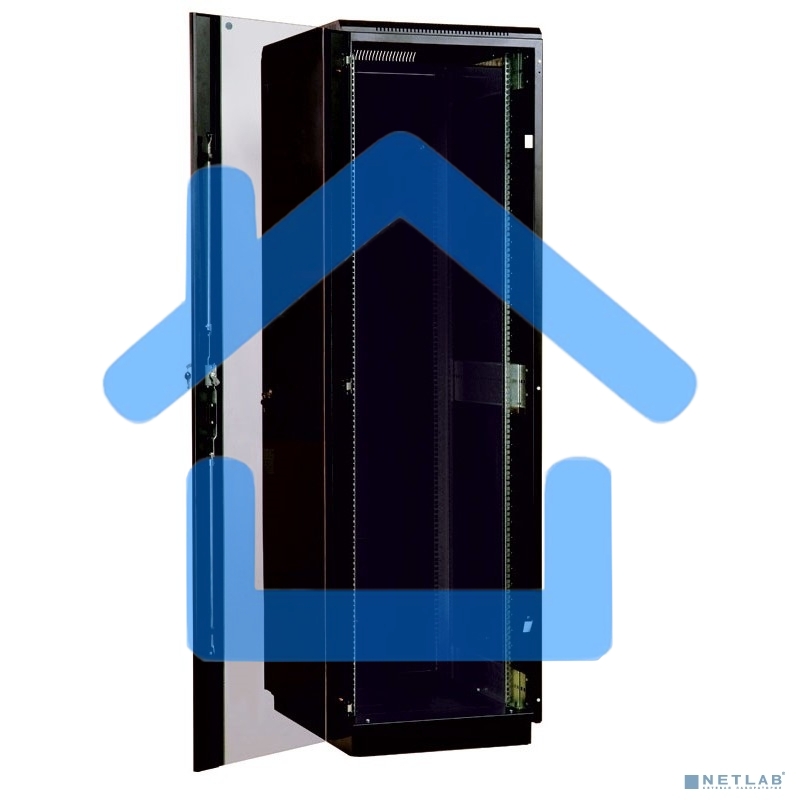 Шкаф телекоммуникационный напольный 42U (600x1000) дверь стекло (3 места), черный