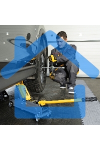 Домкрат гидравлический подкатной Denzel, 2 т, 135-385 мм 51230