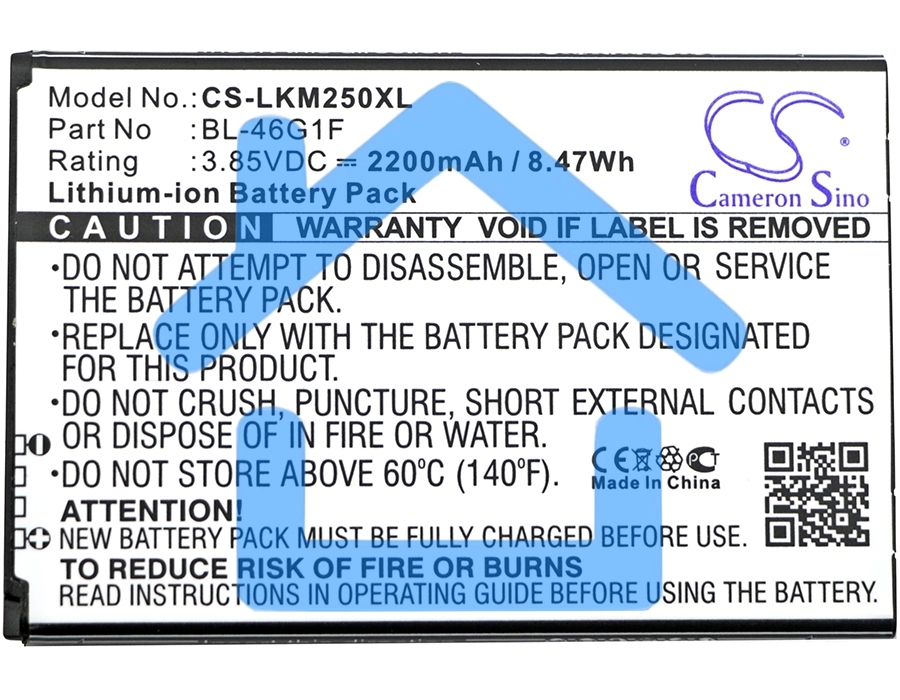 Аккумулятор CameronSinoCS-LKM250XL BL-46G1F для LG Grace, K10 20173.85V / 2200mAh / 8.47Wh