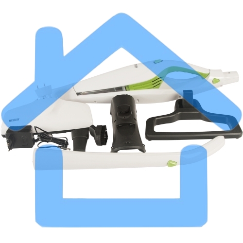 Пылесос вертикальный Mystery MVC-1118 белый/зеленый, питание от аккумулятора, 300 Вт, уборка сухая, пылесборник 0.5 л, работа от АКБ max 30 мин