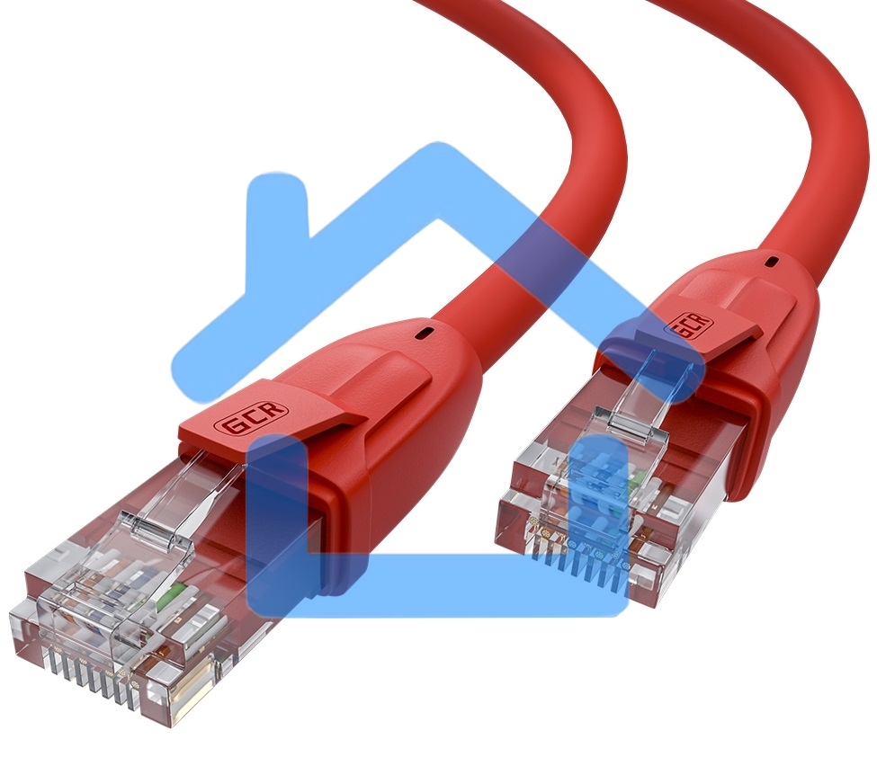 Патч-корд GCR прямой 5.0m UTP кат.6, красный, 24 AWG, литой, ethernet high speed, RJ45, T568B