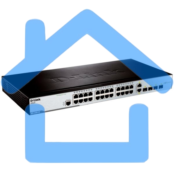 Управляемый коммутатор 2 уровня D-Link DES-3200-28/C1A с 24 портами 10/100BASE-T + 2 комбо-портами 1000Base-T/SFP