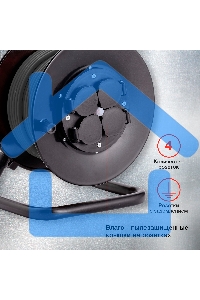 Удлинитель силовой Starwind ST-PSR4.30/FRG-20 4x3.0кв.мм 4розет. 30м 20A катушка темно-серый