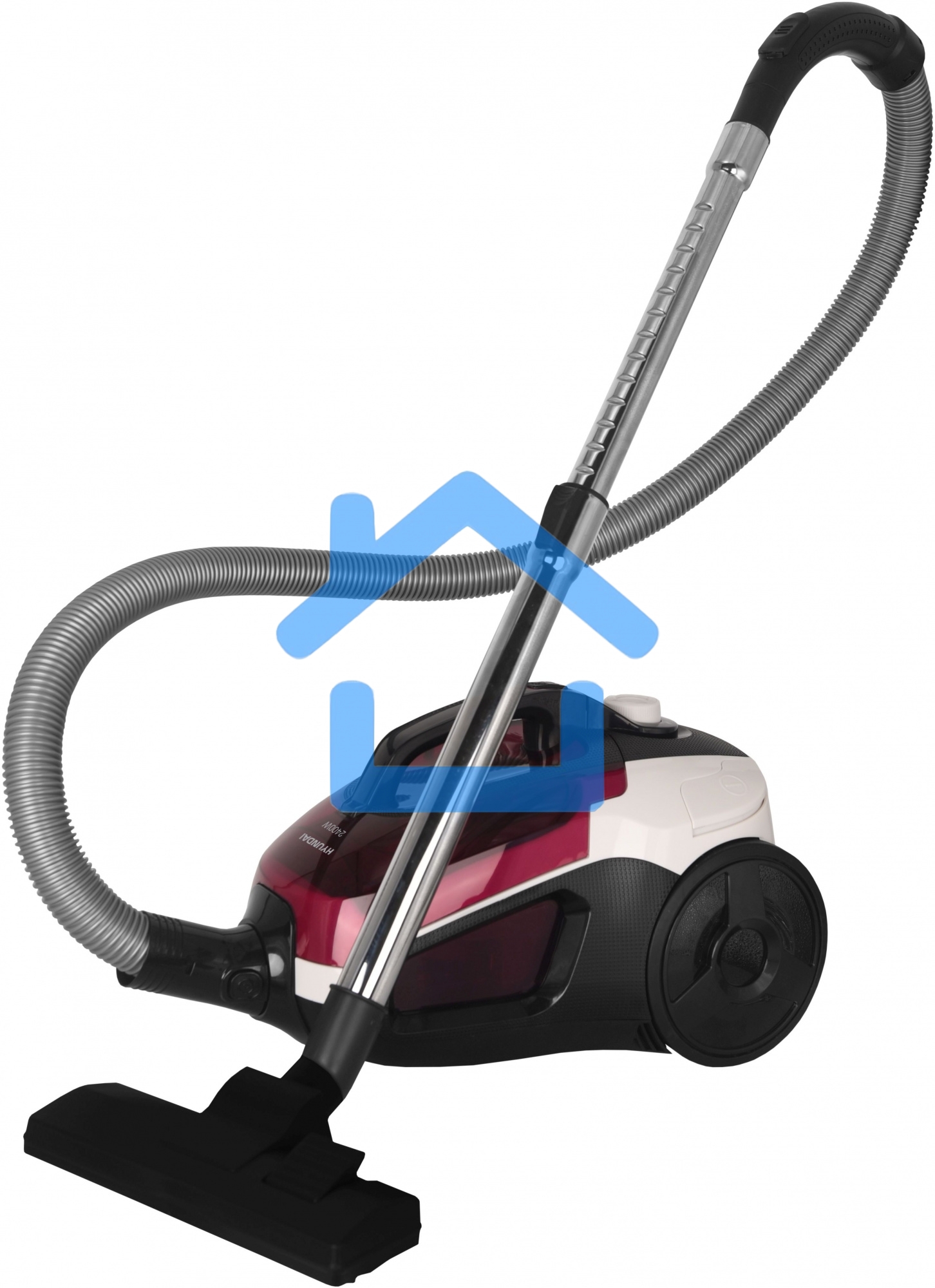 Пылесос Hyundai HYV-C3370 белый/красный, 380/2400 Вт, уборка сухая, пылесборник контейнер 3.5 л