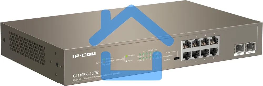 Коммутатор 8PORT 1000M POE G1110P-8-150W IP-COM