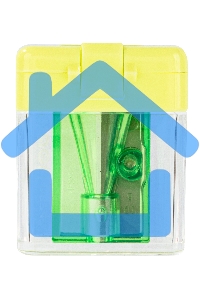 Точилка для карандашей ручная Deli E0574 Cubic, 1 отверстие, пластик, ассорти, дисплей