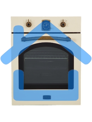 Встраиваемая электрическая духовка Korting OKB 4941 CRB, ширина 45 см, аналоговые часы в классическом стиле Frank Muller, таймера с функцией отключения, 9 режимов нагрева, объем духовки 45 л, телескопические направляющие на одном уровне, двухслойное остек