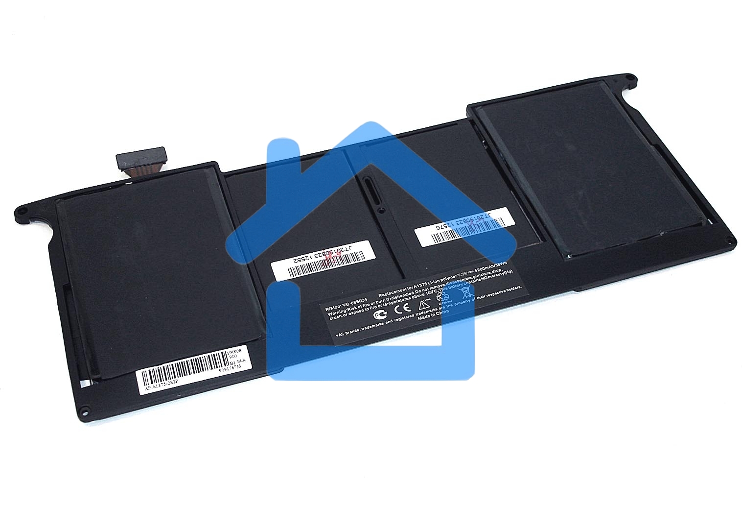 Аккумуляторная батарея для ноутбука Apple MacBook A1375-2S2P 7.3V 5200mAh OEM черный