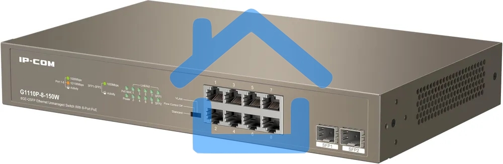 Коммутатор 8PORT 1000M POE G1110P-8-150W IP-COM