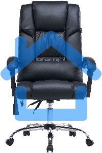 Кресло офисное Cactus CS-CHR-OC02M-BK черный, эко.кожа, крестов. сталь