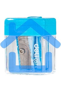 Точилка для карандашей ручная Deli E0574 Cubic, 1 отверстие, пластик, ассорти, дисплей