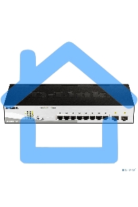 Коммутатор D-Link DGS-1210-10P/FL2A Управляемый L2 коммутатор с 8 портами 10/100/1000Base-T и 2 портами 1000Base-X SFP (8 портов PoE 802.3af/at, PoE бюджет 65 Вт)