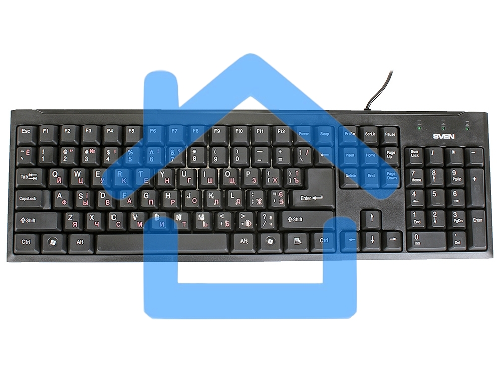 Клавиатура Keyboard SVEN Standard 303 Power USB+PS/2 черная SV-03100303PU