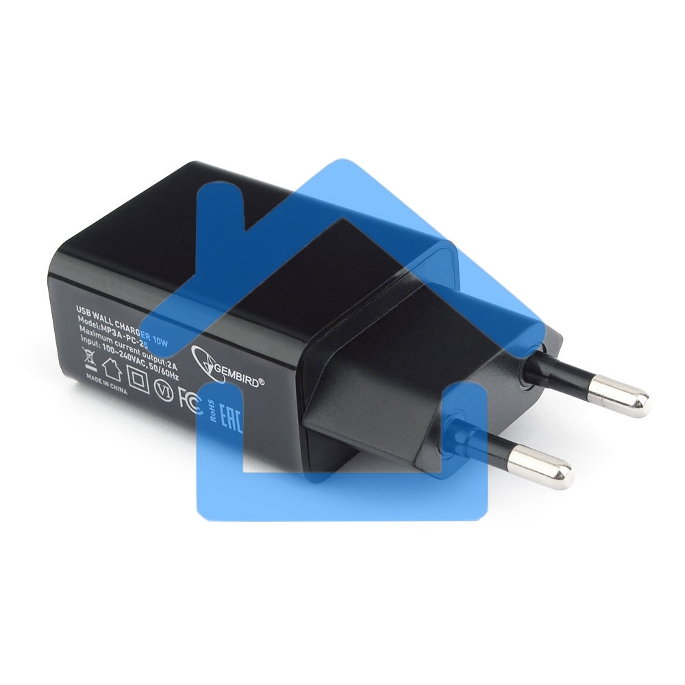 Адаптер питания Cablexpert MP3A-PC-25 100/220V - 5V USB 1 порт, 2A, черный