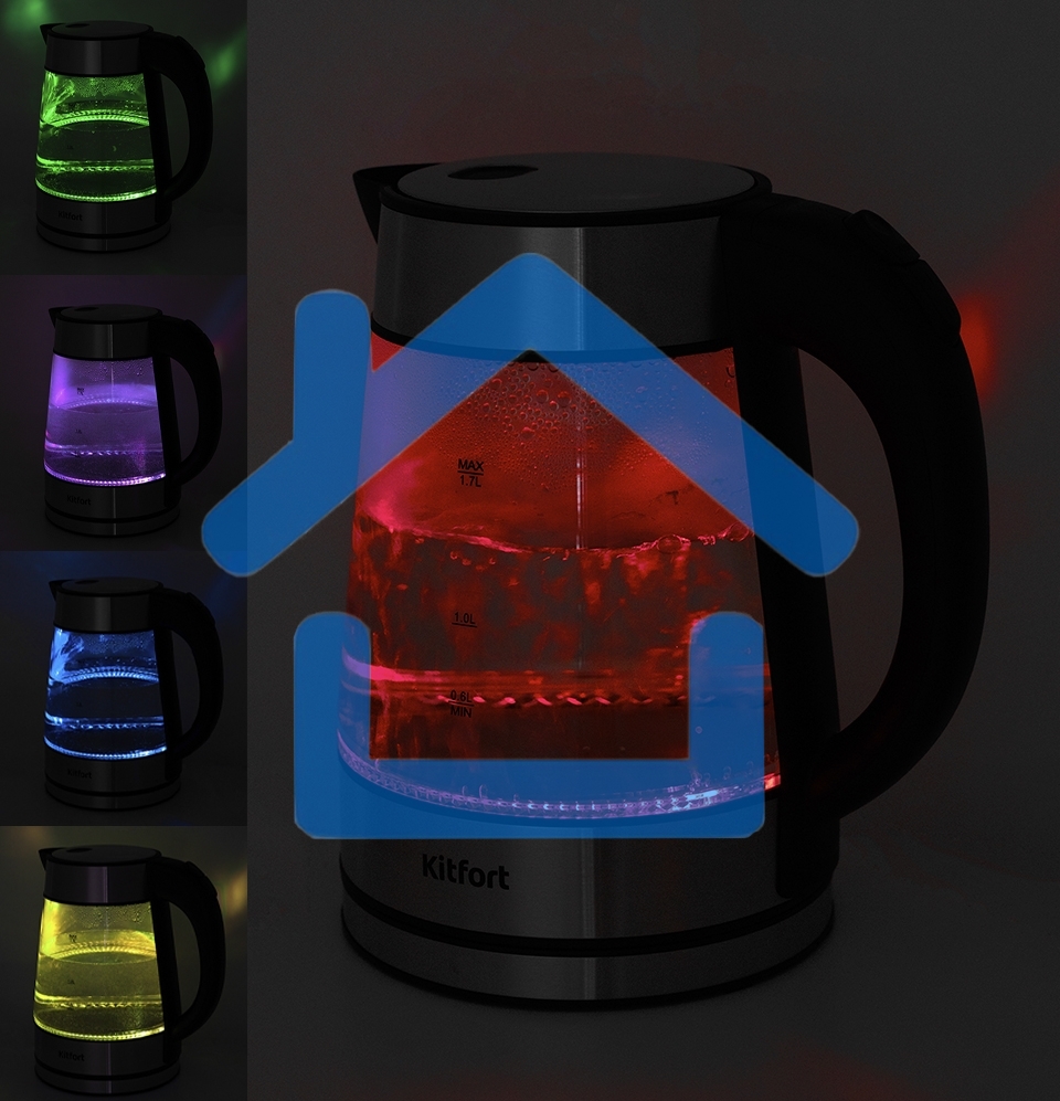 Чайник Kitfort КТ-6105 Мощность 1850–2200 Вт.Ёмкость 1,7 л.Режимы нагрева 100 °С