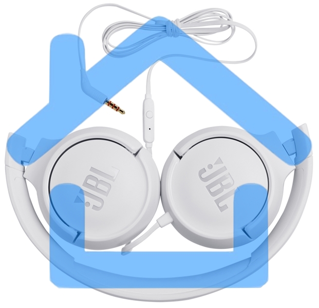 Наушники JBL накладные T500, 32 Ом, белый