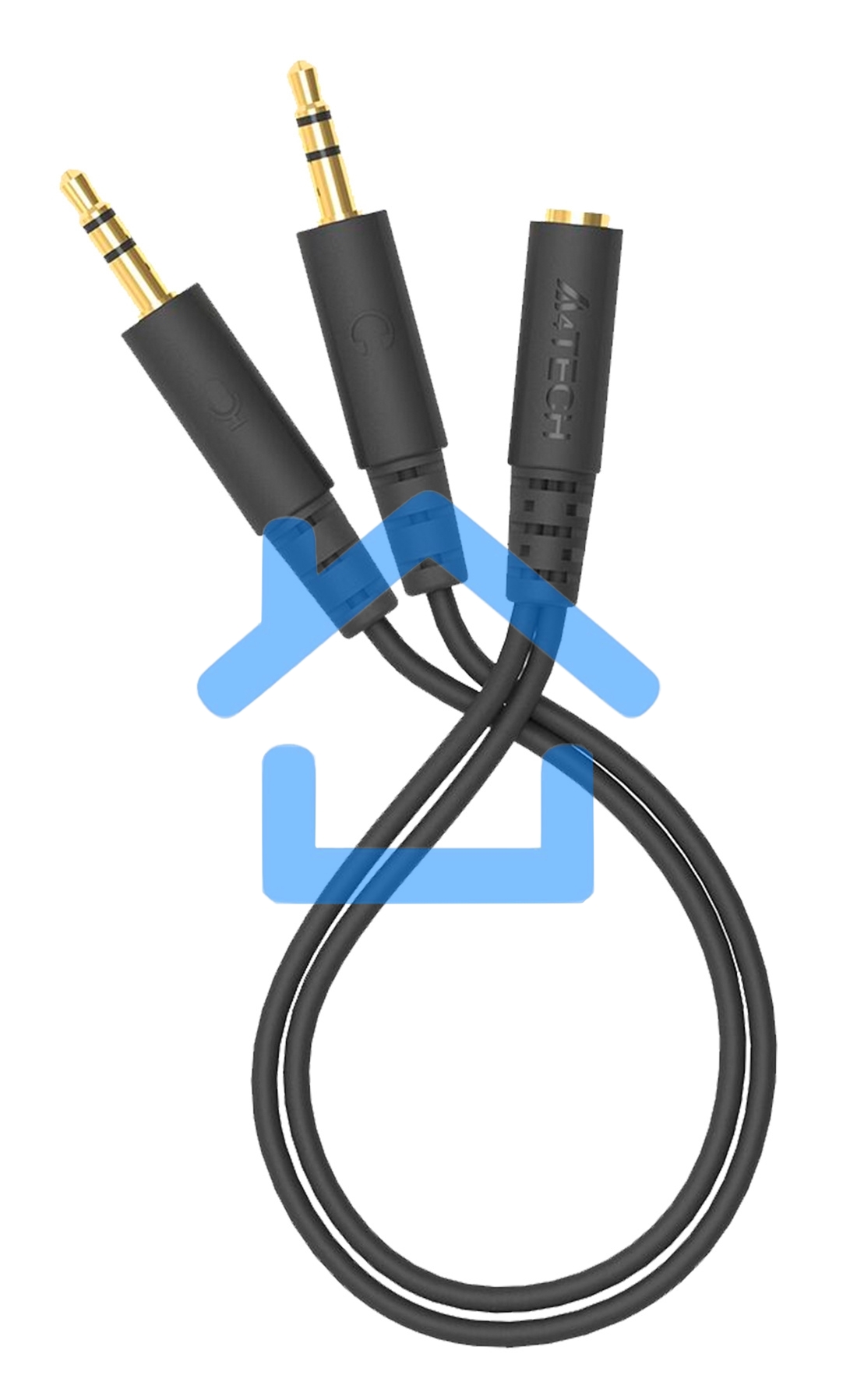 Адаптер аудио A4Tech AD-4P Jack 3.5 (f)/2xJack 3.5 (m) 0.2м. черный