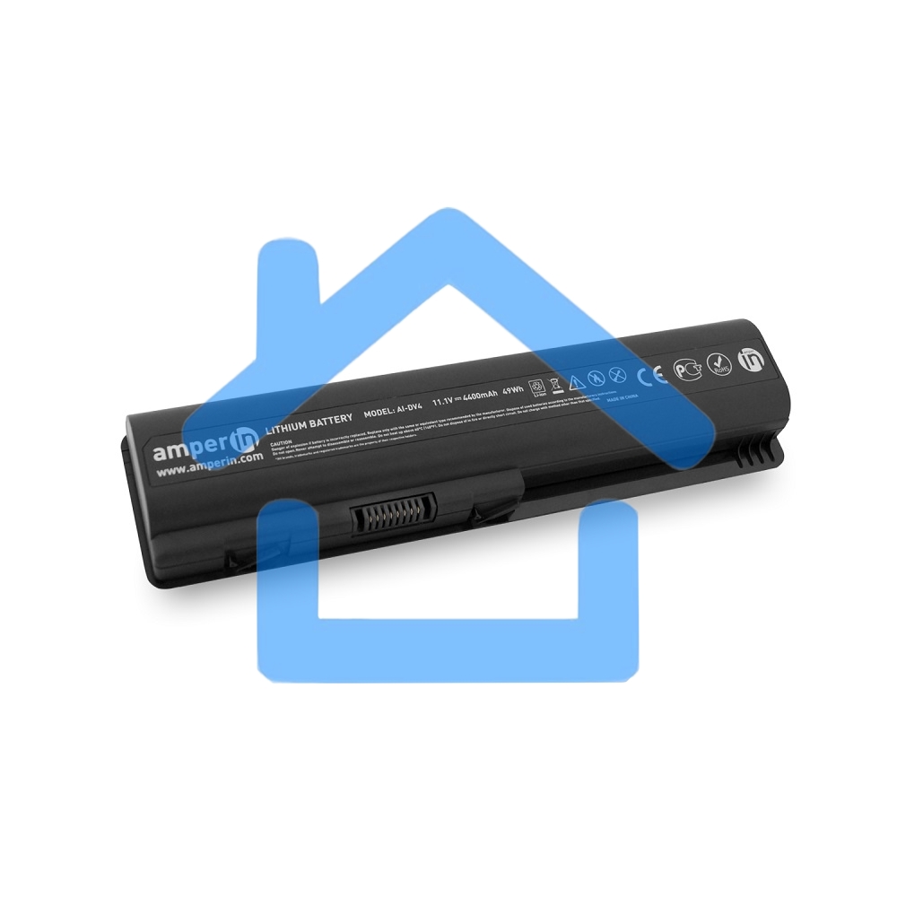 Аккумуляторная батарея Amperin для ноутбука HP Pavilion DV4, Compaq CQ40 11.1V 4400mAh
