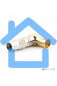 Разъем Cablexpert TVPL-08,TV (мама) позолоченный, латунь OD8.5, 90 градусов, блистер