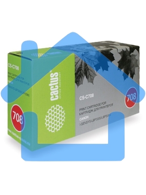 Картридж лазерный Cactus CS-C708 черный (2500 стр.) для Canon i-SENSYS LBP3300/LBP3360