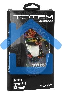 Мышь беспроводная Qumo Office M41 Totem черный, 1600 dpi, радиоканал, USB, кнопки - 4